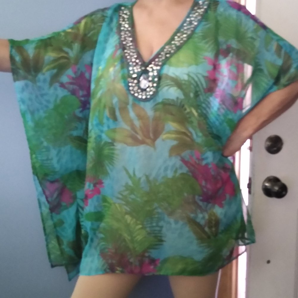 "Precious Palms" Swim cover-up (or) Stylish shirt